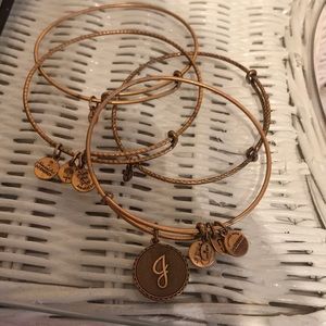 Alex and Ani gold Bracelets, set of 4